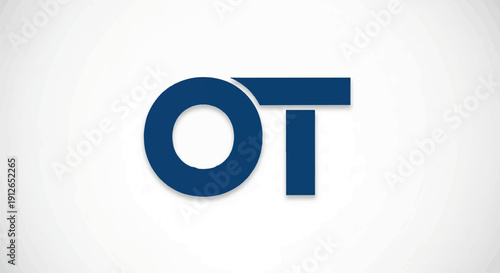 Two stylized blue letters, O and T, are superimposed on a clean white background