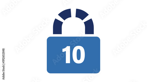 Calendar Day 10 Icon. Blue vector graphic for schedule, deadline, appointment, or event date marking.