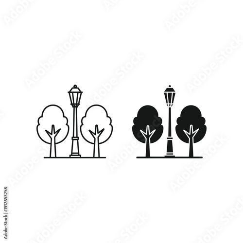 Minimalist road fork junction signpost direction choice vector illustration flat design scalable graphic