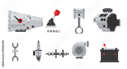 Car Engine Parts Mechanical Components.