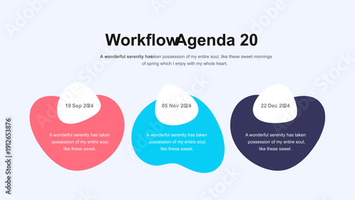 Modern Workflow Agenda Presentation Slide with Timeline Steps