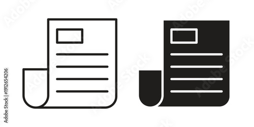 News icon in black line style set. logotype designs