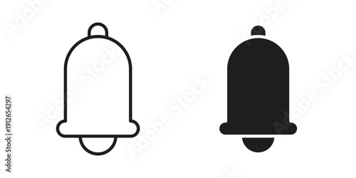 Notification icon in black line style set. logotype designs