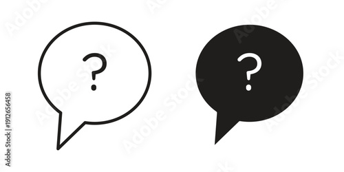 Question icon in black line style set. logotype designs