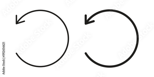 Reset icon in black line style set. logotype designs