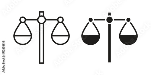 Scale icon in black line style set. logotype designs