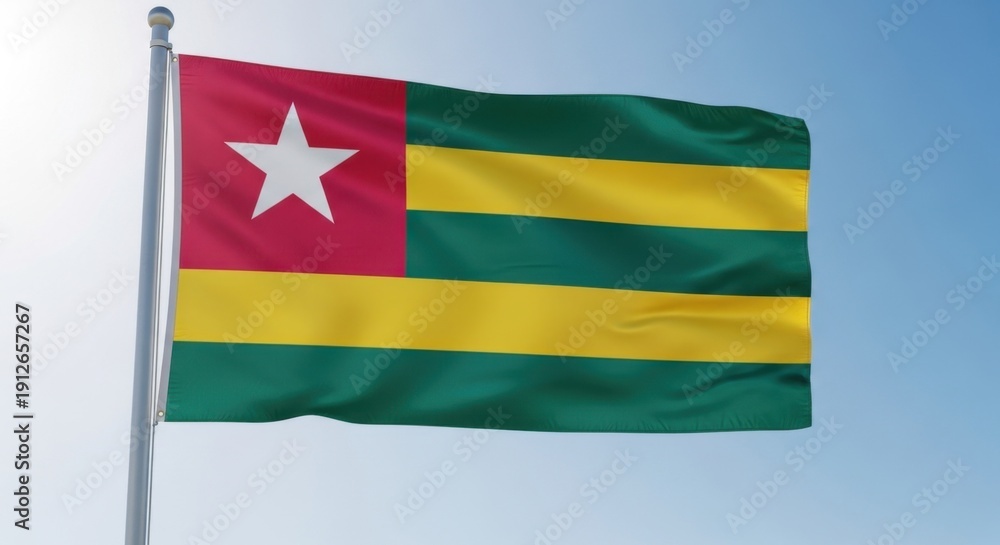 Obraz premium Togo Flag Waving Outdoors