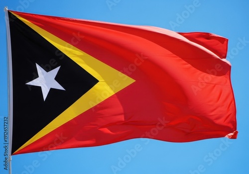 Timor-Leste Flag in Bright Light