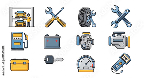 Car Maintenance Tools and Parts.