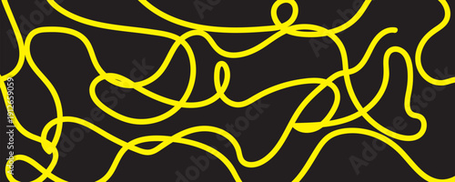 Yellow squiggly lines on black background
