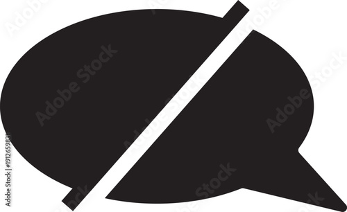 Communication Blocked Icon - No Talking Symbol