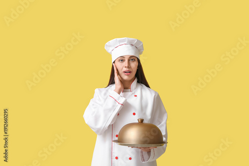 Shocked female chef with me...