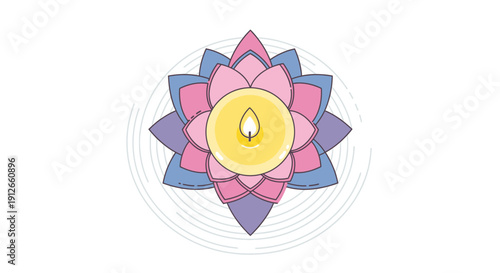 Zen Lotus Flower Candle Light Meditation Symbol