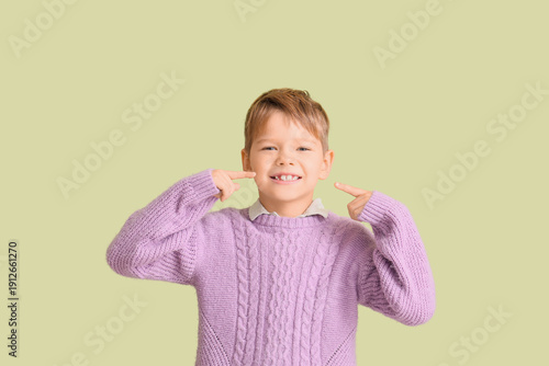 Cute little boy in warm swe...