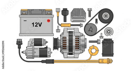 Car Parts and Accessories Diagram.
