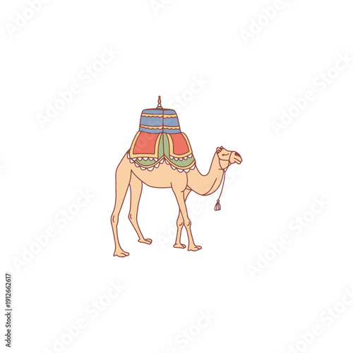 Camel with Saddle Illustration