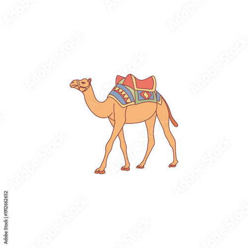 Camel with Saddle Illustration