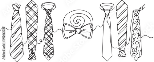 Doodle Style Men's Neckties and Bow Tie Collection
