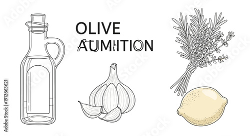 Olive Oil, Garlic, Lemon, and Rosemary: Ingredients for Mediterranean Cuisine