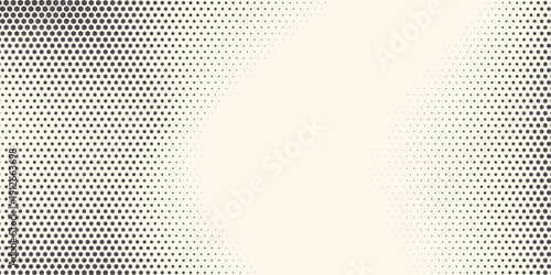 Hexagon Shapes Vector Abstract Geometric Technology Oscillation Wave Isolated on Light Background. Halftone Hex Retro Simple Pattern. Minimal 80s Style Dynamic Tech Wallpaper