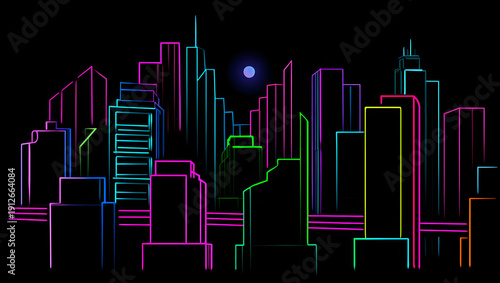 A vibrant and colorful abstract digital art with geometric shapes