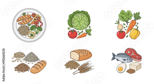 Healthy Food Groups: Balanced Diet Assortment