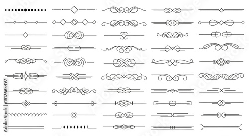 versatile vector collection of decorative divider lines and text separators ideal for graphic design enhancing typography and professional document layouts.