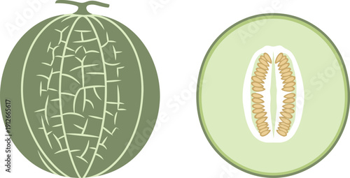 Kiwi fruit whole and halved