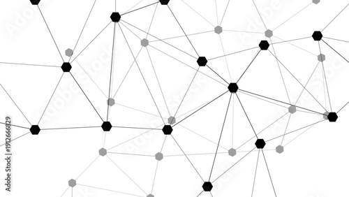 Vector Connected abstract digital network with nodes and lines, signifying the intricate interconnectedness of modern data and communication. Digital connectivity in high tech concept. 