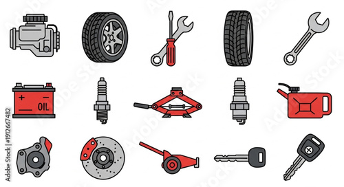 Car Parts and Tools Collection.