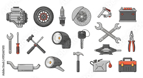 Car Parts and Tools Collection.