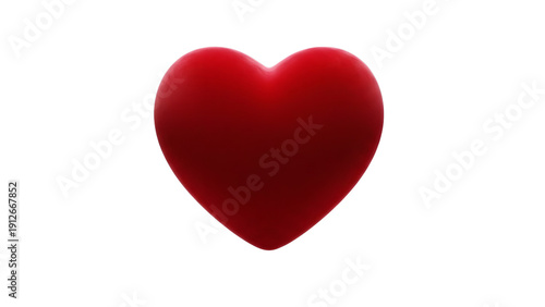 Red heart symbol isolated on transparent background for love and valentine's day concepts