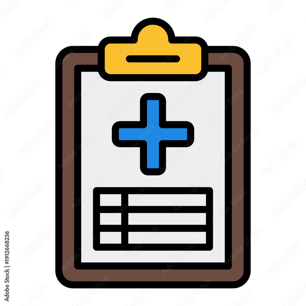 Fototapeta premium Medical Report Filled Line Icon Vector, HIV AIDS Awareness and Medical Healthcare Symbol for Hospital and Campaign Design