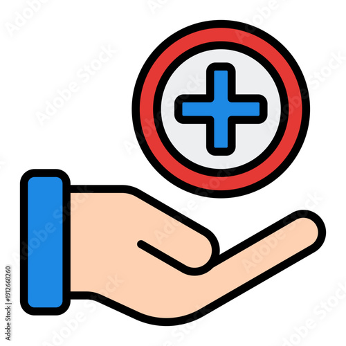 Medical Filled Line Icon Vector, HIV AIDS Awareness and Medical Healthcare Symbol for Hospital and Campaign Design