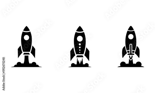 Minimal rocket launch icon for startup growth and business boost