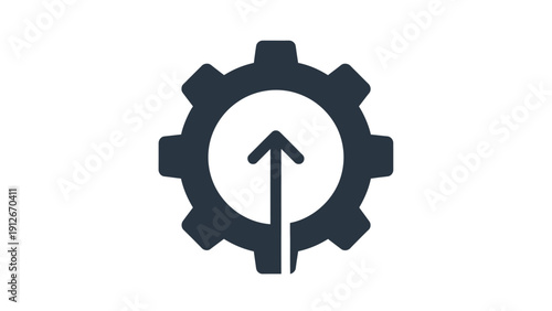 Optimization Gear Icon | System Upgrade, Performance Improvement, and Technical Growth Configuration Symbol.