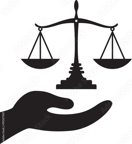 scales in hand icon illustrator design 