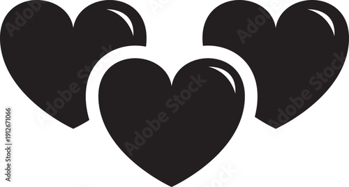 hearts group coperation icon illustrator design 