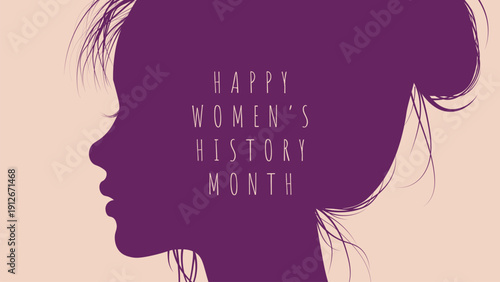 Women's History Month. Women and icon. Great for cards, banners, posters, social media and more. Women's History month is observed every year in March banner design