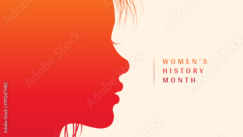 Women's History Month. Women and icon. Great for cards, banners, posters, social media and more. Women's History month is observed every year in March banner design