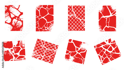 abstract cracked red textures and grunge patterns for graphic design illustrating concepts of damage destruction stress brokenness or decay