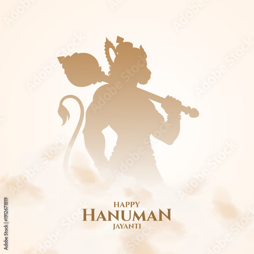 Happy Hanuman Jayanti Greeting, God Hanuman Background Design. A festival celebrated of lord hanuman birthday. 
