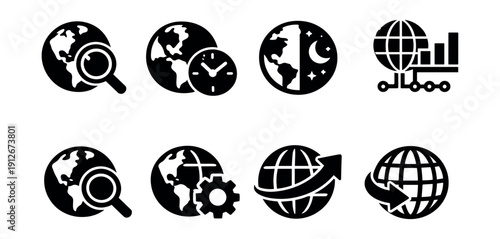 Global flat icons set