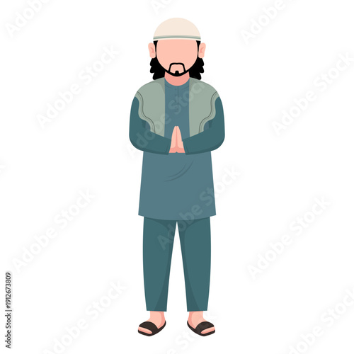 Muslim People Faceless Illustration