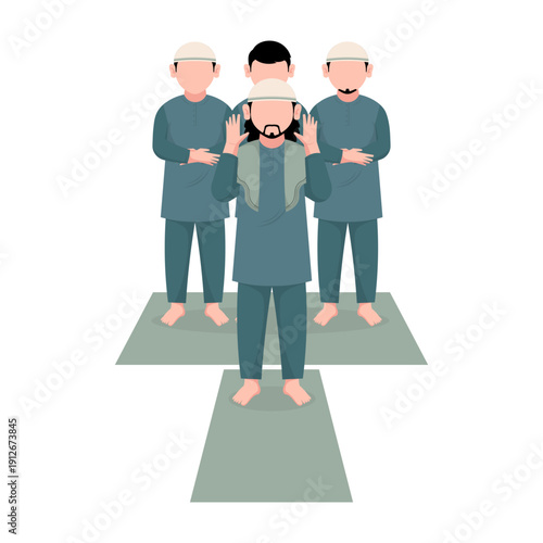 Muslims Praying in Congregation