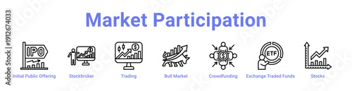 Market Participation Icon Banner and Collection