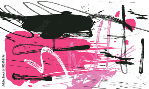 layered mixed media canvas, scribble brush pink abstract paint texture, colorful Abstraction oil painting, curved shapes, dotted patterns, soft psychedelic artistic surface.eps