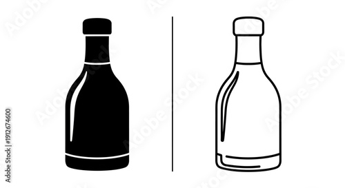 Bottle designs: wine and water bottle illustrations for your creative projects Vector