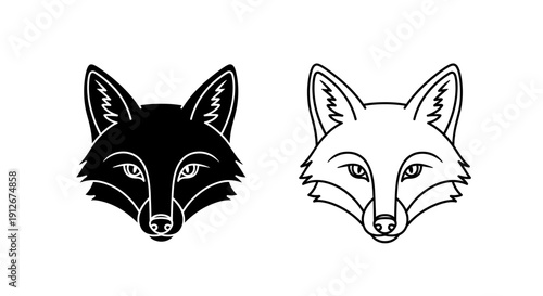 Fox illustration, animal drawing, wildlife art, nature sketch, predator design, Vector