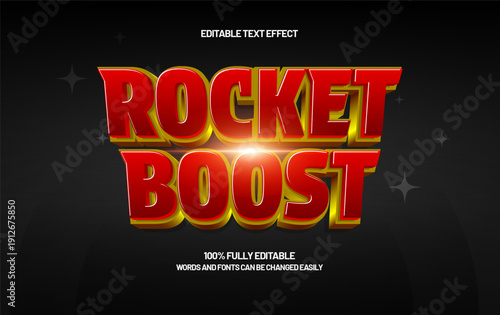 Tableau sur toile Rocket Boost Editable Text Effect - Cosmic Neon Typography for Space and Fantasy